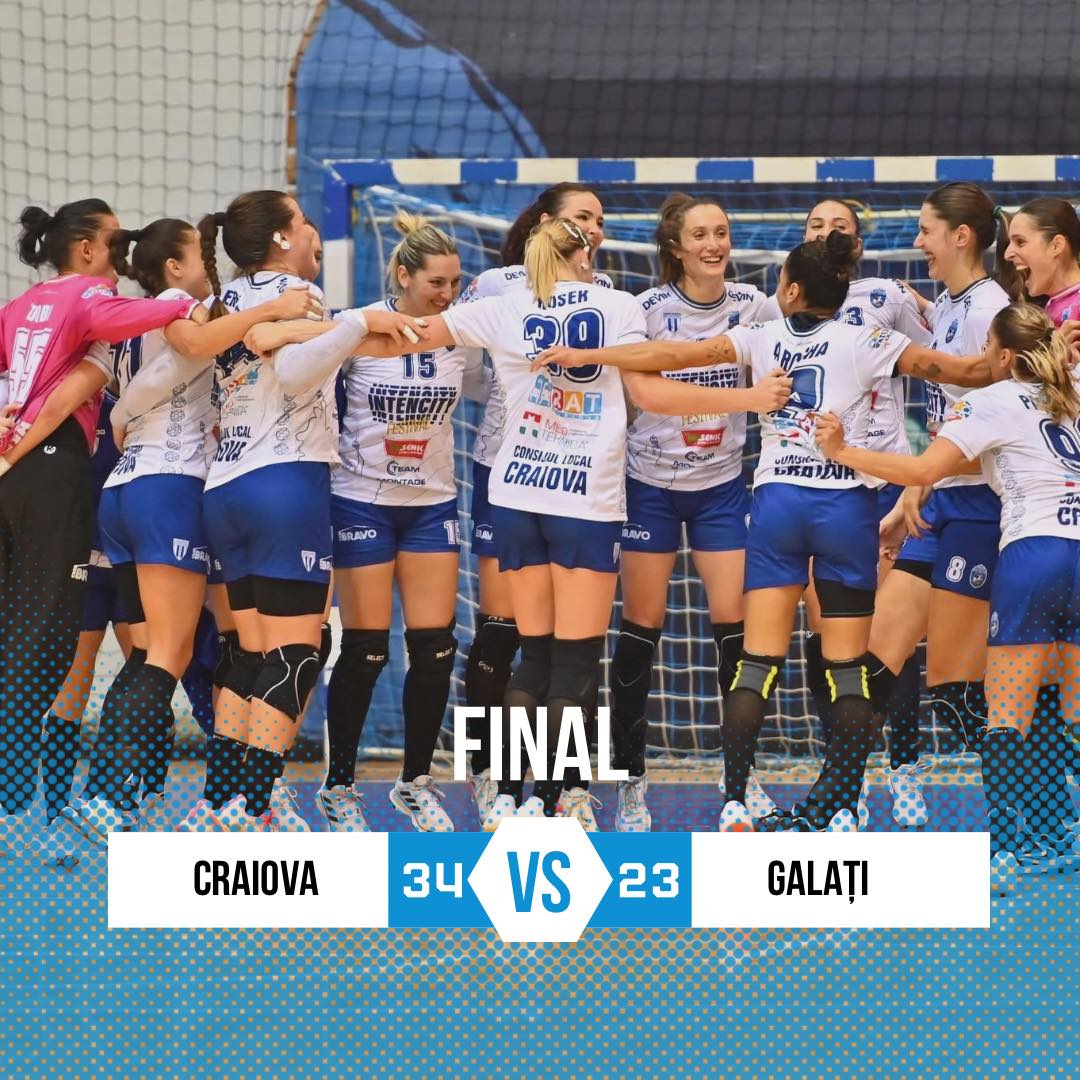 HF / SCM Universitatea Craiova încheie anul cu victorie: 34–23 cu Galați