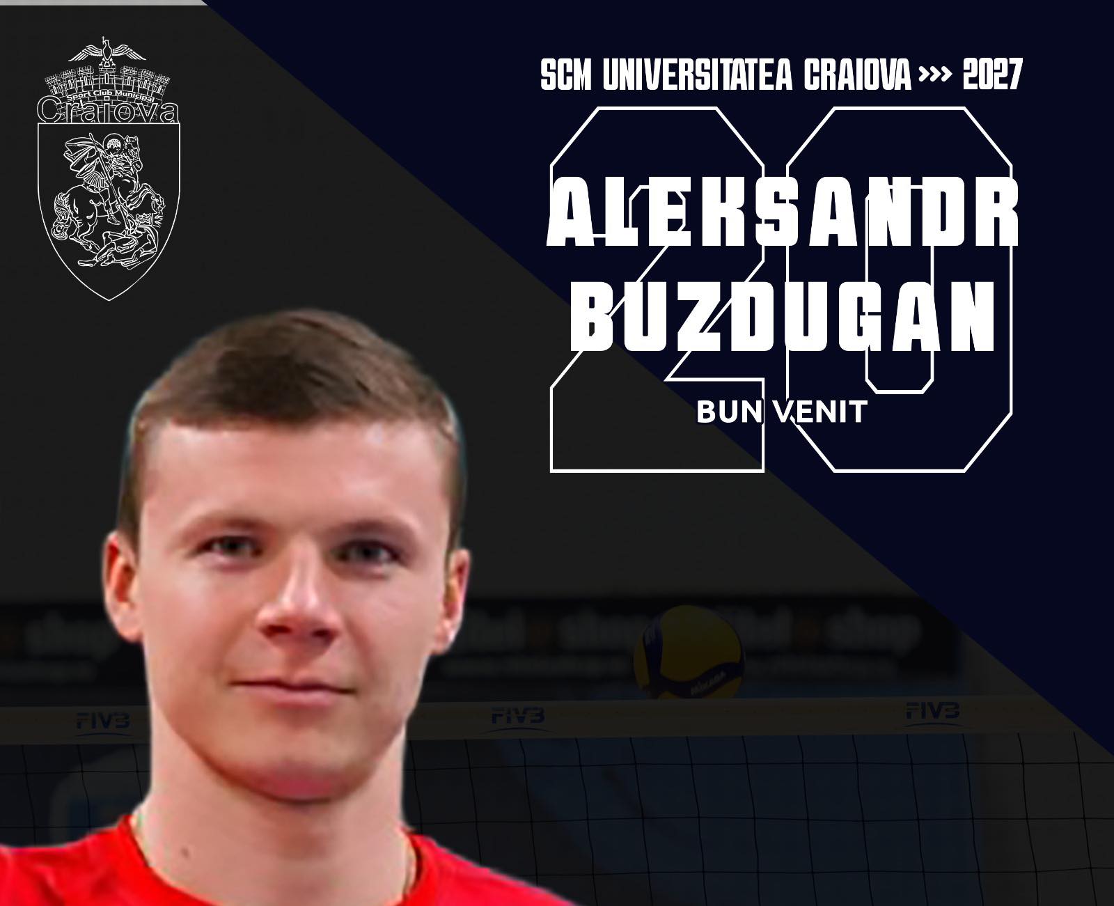 SCM Universitatea Craiova îl transferă pe voleibalistul ucrainean Aleksandr Buzdugan