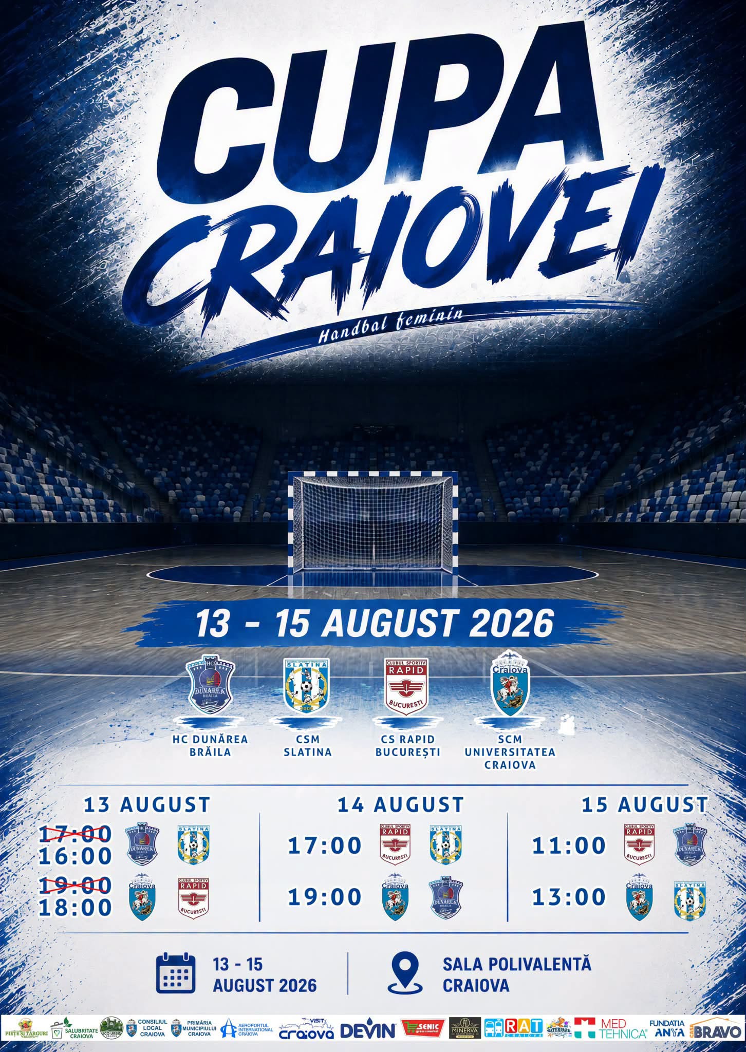Cupa Craiovei la Handbal, în perioada 13-15 august