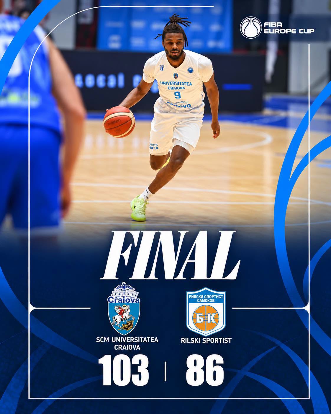 Victorie clară în FIBA Europe Cup: SCM Universitatea Craiova – Rilski Sportist 103-86