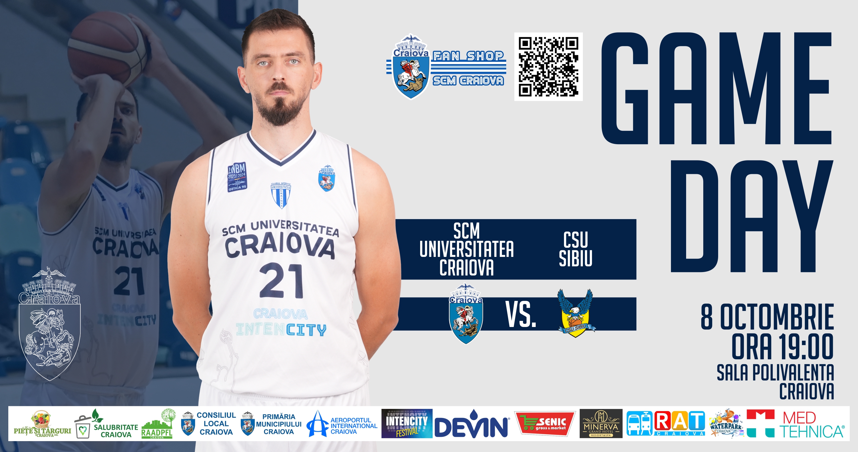 SCM Universitatea Craiova întâlnește CSU Sibiu, în Sala Polivalentă