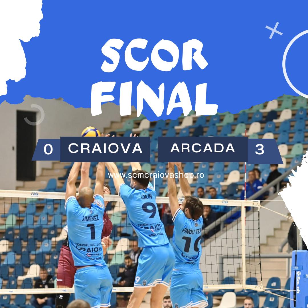 SCM Universitatea Craiova a pierdut meciul cu Arcada Galati, scor de 3-0